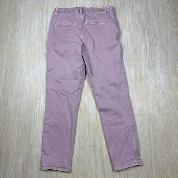 Paige Romy Flat Front Weekend Chino Rose Pink Cropped Trouser Dress Pants 28 - Picture 12 of 15